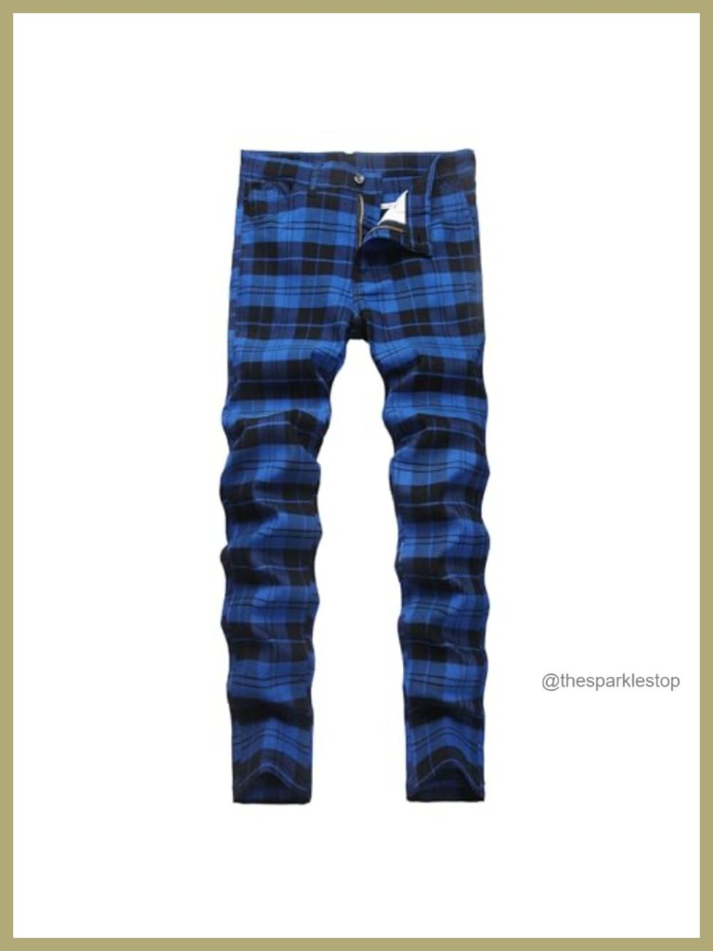 Men's Stretch Skinny Fit Plaid Dress Pants Tapered Business Casual